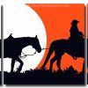 Cowboy Silhouette 3 Panels Paint By Numbers