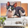 Cute Cat With Big Ears 4 Panels Paint By Numbers