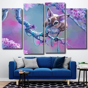 Cute Fantasy Creature 4 Panels Paint By Numbers