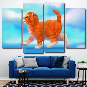 Cute Kitty 4 Panels Paint By Numbers