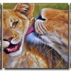 Cute Lions 3 Panels Paint By Numbers