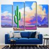 Desert Cactus 4 Panels Paint By Numbers