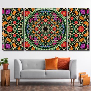 Floral Mandala 3 Panels Paint By Numbers