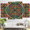 Floral Mandala 4 Panels Paint By Numbers