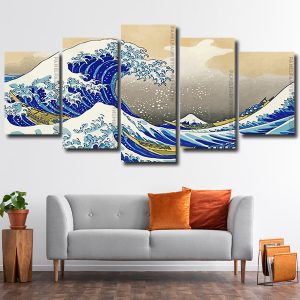 The Great Wave Off Kanagawa 5 Panels Paint By Numbers