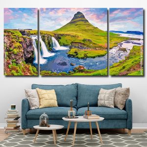 Kirkjufell Mountain Iceland 3 Panels Paint By Numbers