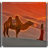 Lady With Camel In The Desert 3 Panels Paint By Numbers