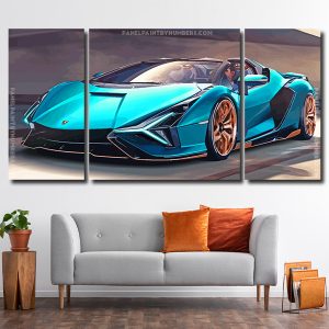 Lamborghini Sian Roadster 3 Panels Paint By Numbers