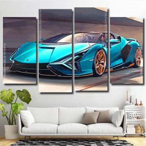 Lamborghini Sian Roadster 4 Panels Paint By Numbers