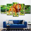 Lion And Cub 5 Panels Paint By Numbers