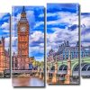 London Cityscape 4 Panels Paint By Numbers