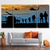 Military Special Forces Silhouette 3 Panels Paint By Numbers