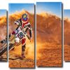 Motocross Race 4 Panels Paint By Numbers