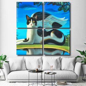 Mouse And Cat Angel Square Panels Paint By Numbers