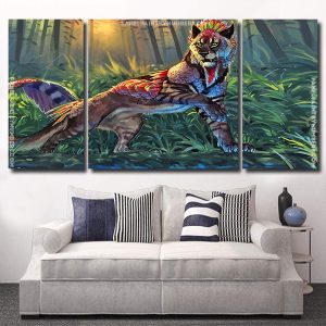 Mythical Big Cat 3 Panels Paint By Numbers