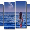 Ocean Girl 4 Panels Paint By Numbers