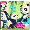 Panda Family 3 Panels Paint By Numbers