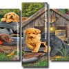 Puppies And Duck 5 Panels Paint By Numbers