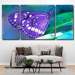 Purple Butterfly 3 Panels Paint By Numbers