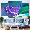 Purple Butterfly 4 Panels Paint By Numbers