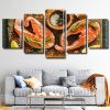 Salmon Fish 5 Panels Paint By Numbers