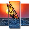 Silhouette Windsurfing At Sunset 5 Panels Paint By Numbers