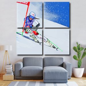 Snow Skiing Art Square Panels Paint By Numbers