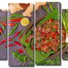 Stir Fried Chicken Liver Bassil Banana Leaves 4 Panels Paint By Numbers