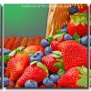 Strawberries And Blueberries 3 Panels Paint By Numbers