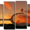 Sunset And Broken Glass 4 Panels Paint By Numbers