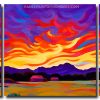 Sunset Landscape 3 Panels Paint By Numbers