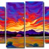 Sunset Landscape 4 Panels Paint By Numbers