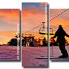 Sunset Skiing 5 Panels Paint By Numbers