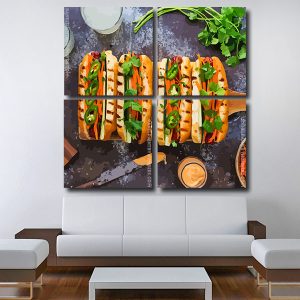 Tasty Hot Dog Square Panels Paint By Numbers