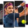 Tennis Player Roger Federer 4 Panels Paint By Numbers