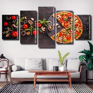 Vegan Pizza 5 Panels Paint By Numbers