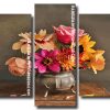 Vintage Flowers Art 5 Panels Paint By Numbers