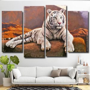 White Tiger 4 Panels Paint By Numbers