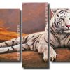 White Tiger 5 Panels Paint By Numbers