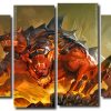 Wild Cerberus 4 Panels Paint By Numbers