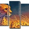 Wild Cheetah 5 Panels Paint By Numbers