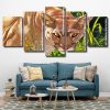 Wild Lioness 5 Panels Paint By Numbers