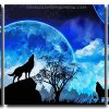 Wolves Howling 3 Panels Paint By Numbers