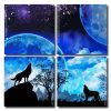 Wolves Howling Square Panels Paint By Numbers