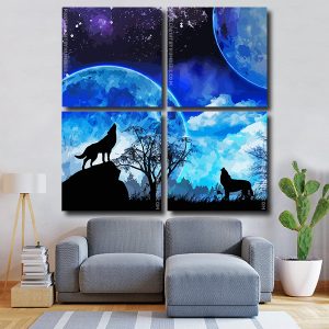 Wolves Howling Square Panels Paint By Numbers