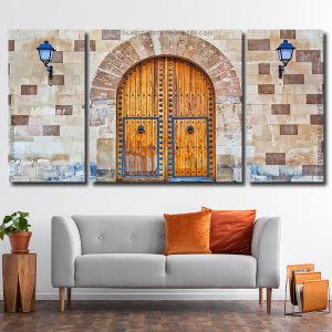 Wooden Castle Doors 3 Panels Paint By Numbers