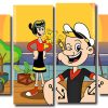 Young Popeye And Olive 4 Panels Paint By Numbers