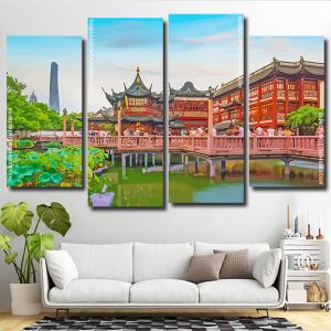 Yu Garden Shanghai 4 Panels Paint By Numbers