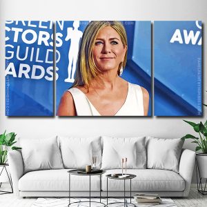 The Actress Jennifer Aniston 3 Panels Paint By Numbers